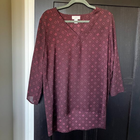 LOFT pattern sheer top - Picture 1 of 4
